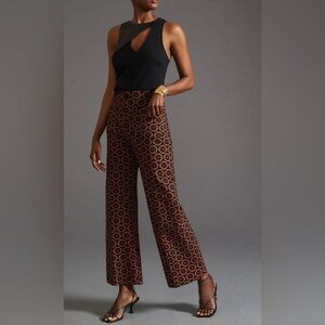 Elegant Black and Brown Boot Cut Pants